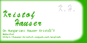 kristof hauser business card